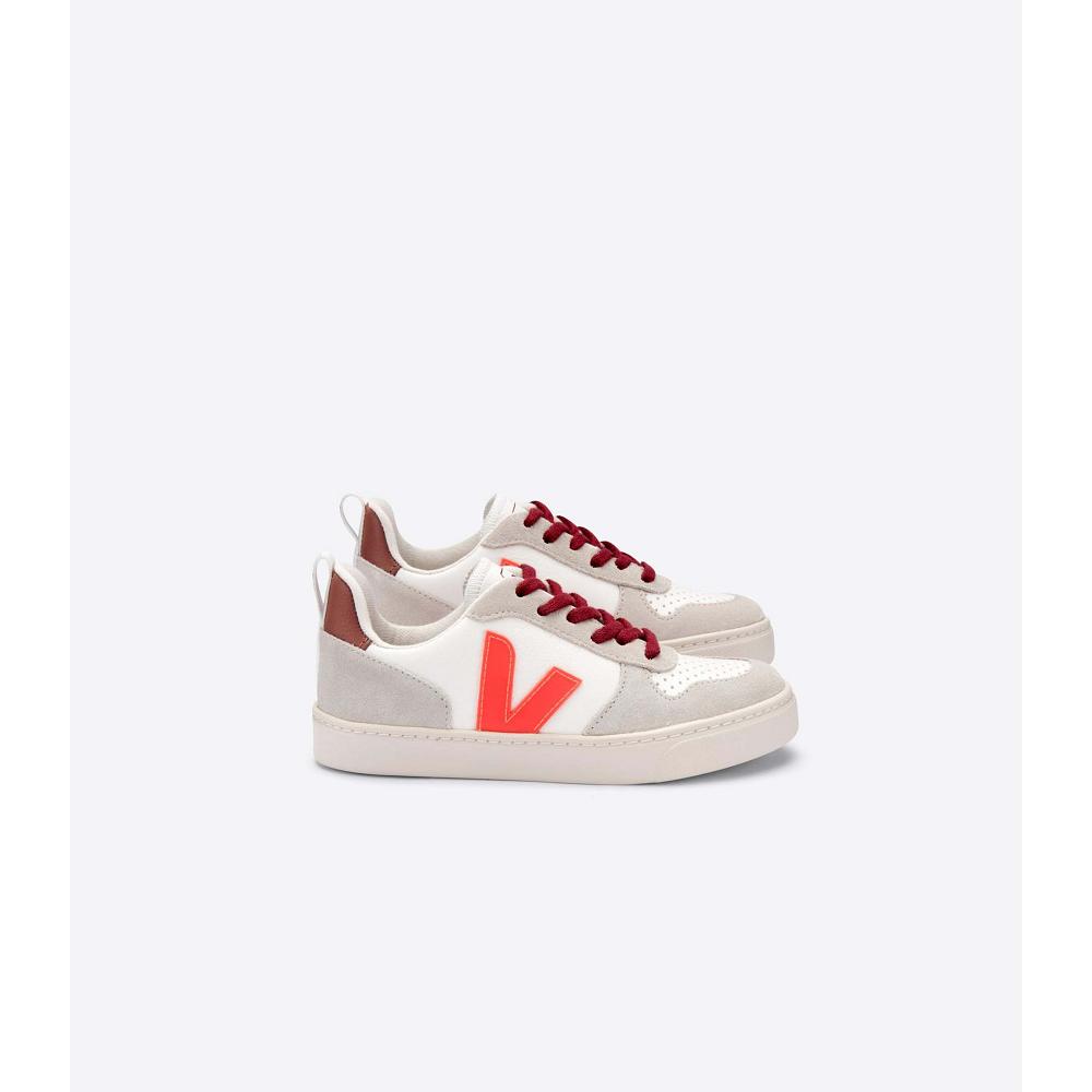 Pantofi Copii Veja V-10 VEJA X BONTON White/Orange | RO 745CTV